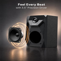 1000W Surround System 5 Wired Satellite Audio Speakers 8 Inch Subwoofer 5.1/2.1 Channel Home Theater Deep Bass Support ARC Optical Bluetooth Karaoke Input