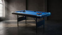 3-In-1 Blue Portable Pool Table with Billiard Balls, Brush, Triangle Rack — Lifestyle
