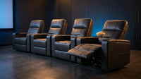 33.1'' Wide Modern Faux Leather Power Reclining Home Theater Individual Seat with Cup Holders (Set of 4) — Lifestyle