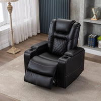 36.22" W Luxury Individual Seat Top Faux Leather Home Theater Seat Recliners Quadruple Seat with USB & Dual Cup Holders & Arm Storage (Set of 4)