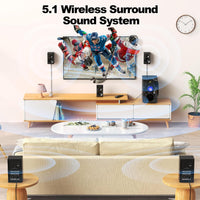Wireless Surround Sound System Home Theater System, 1000W Surround Speakers 8" Subwoofer 5.1/2.1 Channel Deep Bass with ARC Optical Bluetooth Karaoke Input
