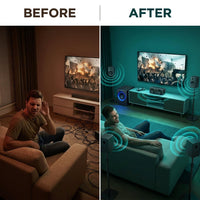 Wireless Surround Sound System Home Theater System, 1000W Surround Speakers 8" Subwoofer 5.1/2.1 Channel Deep Bass with ARC Optical Bluetooth Karaoke Input — Before & After