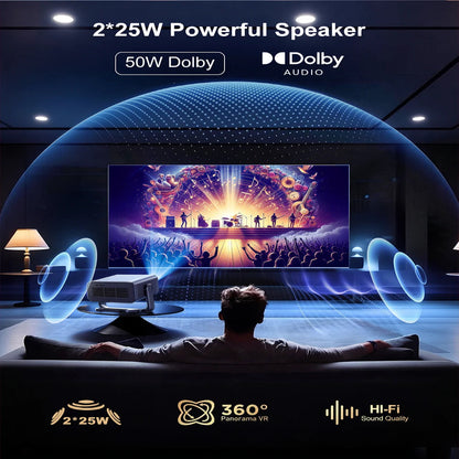 TD99W 4K Full HD 1080P WIFI Video Beam Projector Portable Voice Control TD99W 50W Dolby Home Theater Cinema Projector