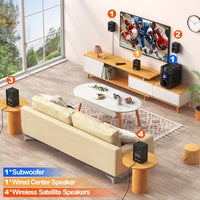 Wireless Surround Sound System Home Theater System, 1000W Surround Speakers 8" Subwoofer 5.1/2.1 Channel Deep Bass with ARC Optical Bluetooth Karaoke Input
